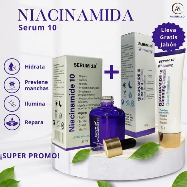 Serum 10 Niacinamida + jabon de Niacinamida gratis