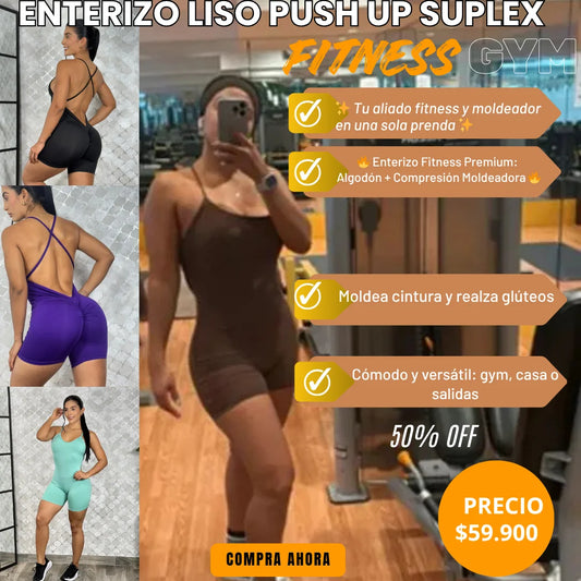 Enterizo liso Push UP Suplex  Talla unica