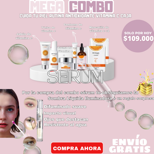 MEGA COMBO Cuida tu piel Rutina Antioxidante Vitamina C Caja